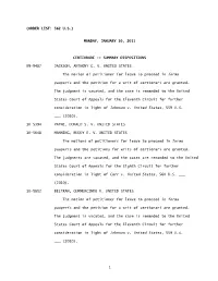 Order List (01/10/11)