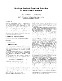 Scalable Deadlock Detection for Concurrent Programs