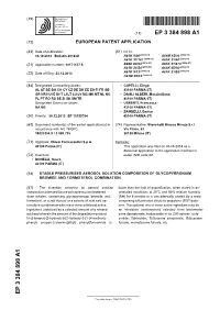 Stable Pressurised Aerosol Solution Composition of Glycopyrronium Bromide and Formoterol Combination