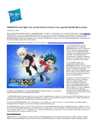 SUNRIGHTS and D-Rights Team up with Hasbro to Relaunch the Legendary BEYBLADE Franchise
