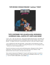 TATE MCRAE X KHALID RELEASE “Working” TODAY