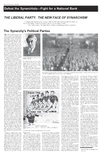 THE NEW FACE of SYNARCHISM the Synarchy's Political