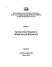The Use of Zinc Phosphide in Wildlife Damage Management