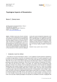 Topological Aspects of Biosemiotics