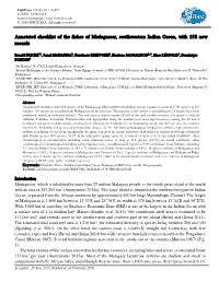 Annotated Checklist of the Fishes of Madagascar, Southwestern Indian Ocean, with 158 New Records