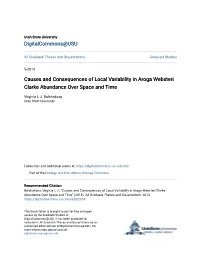 Causes and Consequences of Local Variability in Aroga Websteri Clarke Abundance Over Space and Time