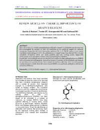 Chemical Importance of Brady's Reagent