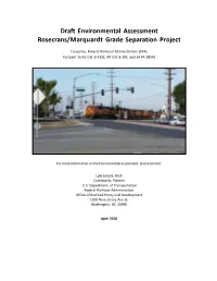 Draft Environmental Assessment Rosecrans/Marquardt Grade Separation Project