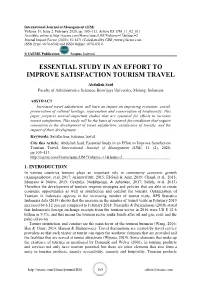 Essential Study in an Effort to Improve Satisfaction Tourism Travel