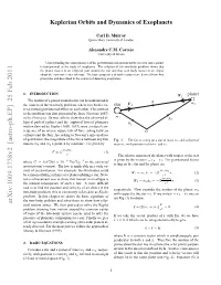 Keplerian Orbits and Dynamics of Exoplanets
