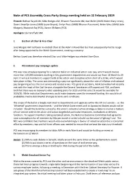 Note of PCS Assembly Cross-Party Group Meeting Held on 12 February 2019