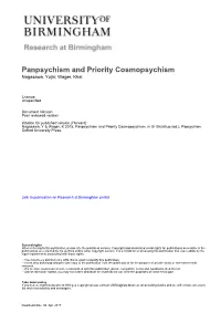 Panpsychism and Priority Cosmopsychism Nagasawa, Yujin; Wager, Khai