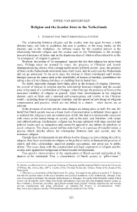 Religion and the Secular State in the Netherlands