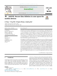 SADUS: Secure Data Deletion in User Space for Mobile Devices