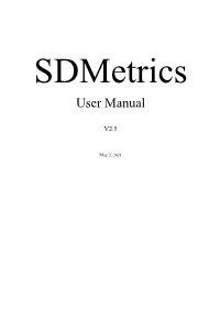 Sdmetrics User Manual