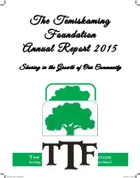 The Temiskaming Foundation Annual Report 2015