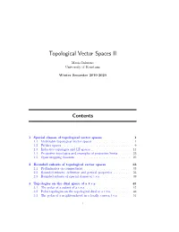Topological Vector Spaces II