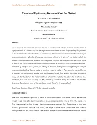 Valuation of Equity Using Discounted Cash Flow Method