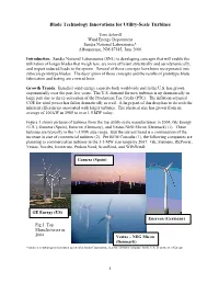 Blade Technology Innovations for Utility-Scale Turbines
