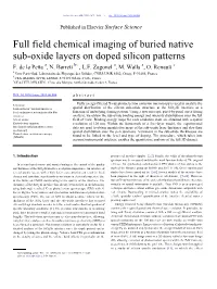 Full Field Chemical Imaging of Buried Native Sub-Oxide Layers on Doped Silicon Patterns