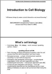 Introduction to Cell Biology (Lecture Iconography)