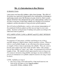 Mr. A's Introduction to Res Metrica
