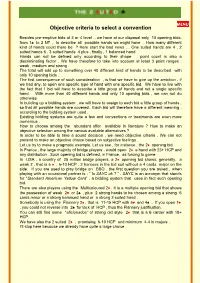 Objective Criteria to Select a Convention