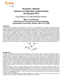 Ronald E. Hatcher Science on Saturday Lecture Series 24 January 2015