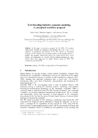 Text Encoding Initiative Semantic Modeling. a Conceptual Workflow Proposal