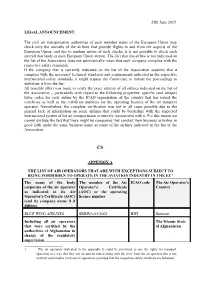 Black List of the Air Operators
