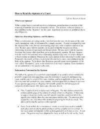 How to Read the Opinion of a Court
