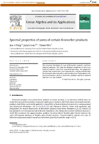 Spectral Properties of Sums of Certain Kronecker Products