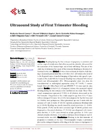 Ultrasound Study of First Trimester Bleeding