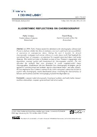 Algorithmic Reflections on Choreography