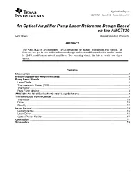 An Optical Amplifier Pump Laser Reference Design Based on the AMC7820