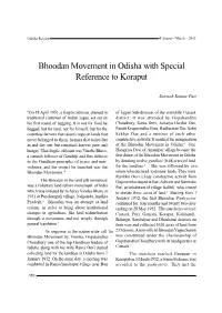 Bhoodan Movement in Odisha with Special Reference to Koraput