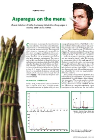 GERSTEL Solutions No 10 Asparagus on the Menu