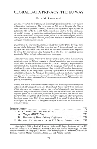 Global Data Privacy: the Eu Way