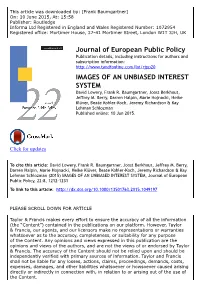 IMAGES of an UNBIASED INTEREST SYSTEM David Lowery, Frank R