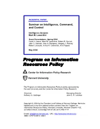 Intelligence Analysis Mark M