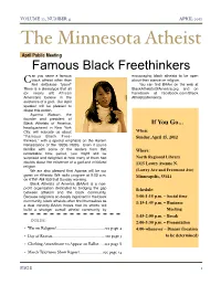 Mnatheists.Org Published by Minnesota Atheists, President’S Column 3 President: August Berkshire P.O