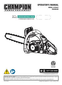 OPERATOR's MANUAL MODEL #100642 Chainsaw