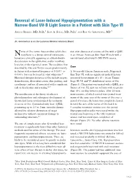 Reversal of Laser-Induced Hypopigmentation with a Narrow-Band UV-B Light Source in a Patient with Skin Type VI