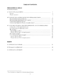 TABLE of CONTENTS 0 PHILOSOPHICAL SKILLS by Jonathan