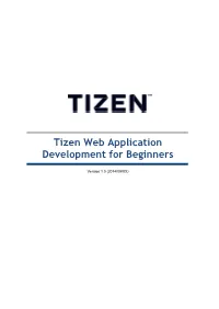 Tizen Web Application Development for Beginners