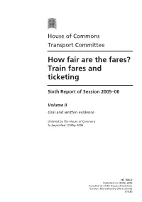 Train Fares and Ticketing
