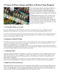 5 Causes of Power Surges and How to Protect Your Property