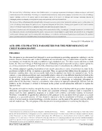ACR–SPR-STR Practice Parameter for the Performance of Chest Radiography