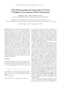 GM-CSF Up-Regulates the Expression of CCL2 by T Lymphocytes in Mammary Tumor-Bearing Mice