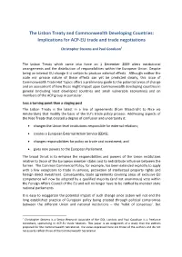 Implications for ACP-EU Trade and Trade Negotiations